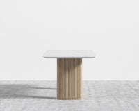 Athena Dining Table - White Carrara Marble - White Ash Base