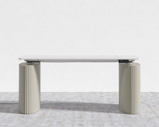 Athena Standing Desk - Alabaster Matte Lacquer