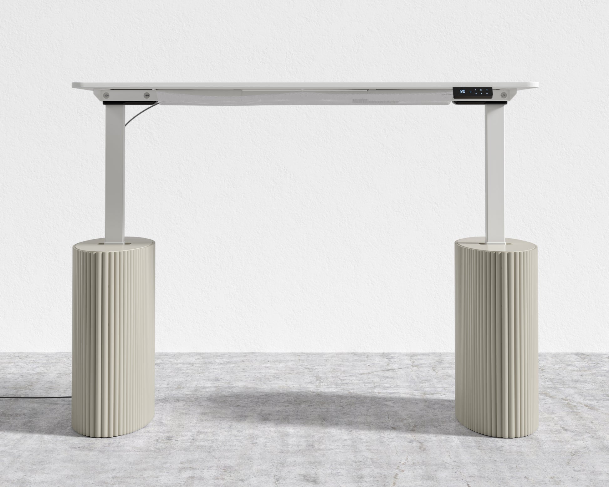 Athena Standing Desk - Alabaster Matte Lacquer