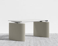 Athena Standing Desk - Alabaster Matte Lacquer