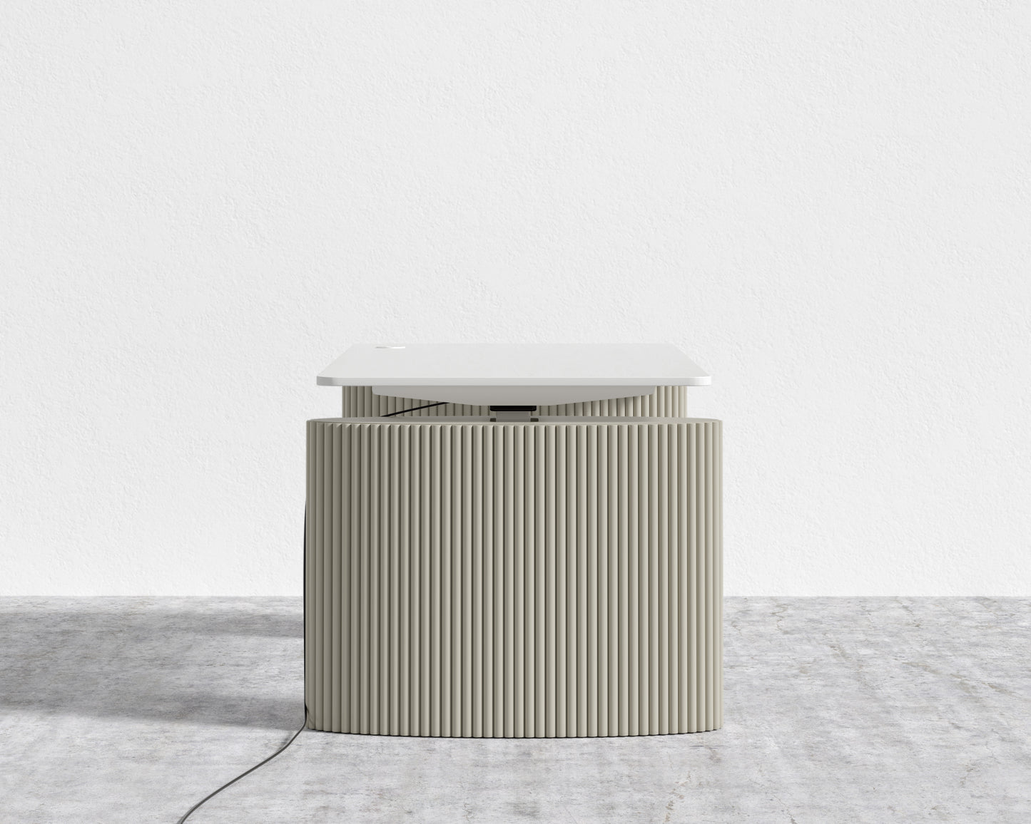 Athena Standing Desk - Alabaster Matte Lacquer