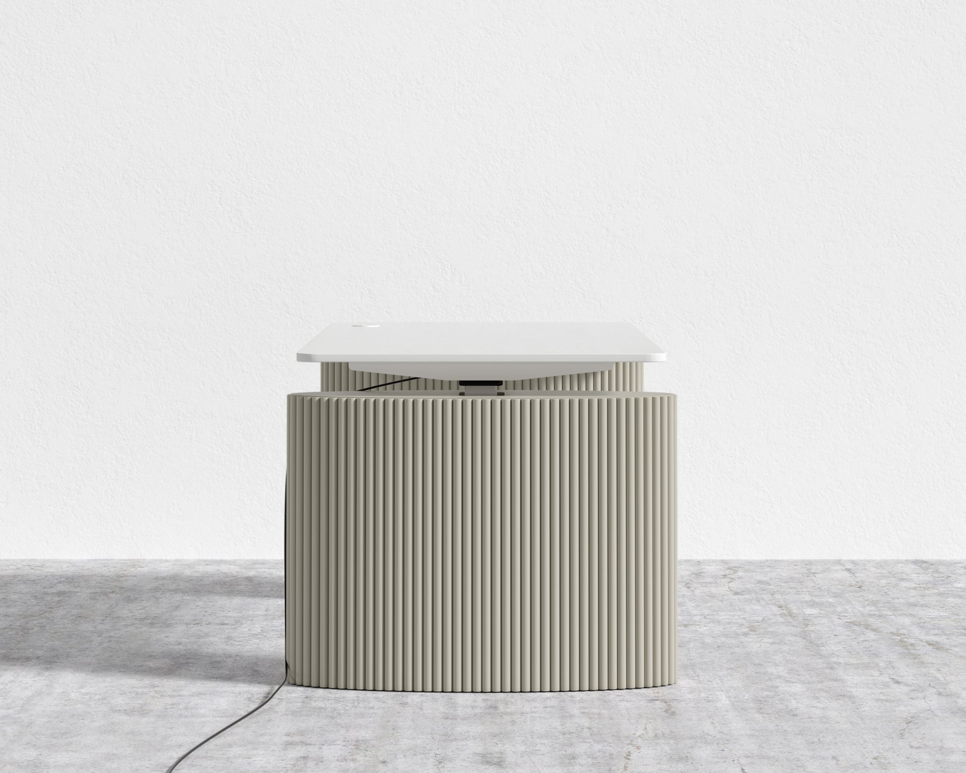 Athena Standing Desk - Alabaster Matte Lacquer
