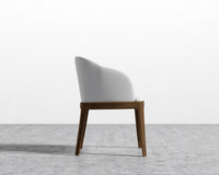 Aubrey Armchair - PU Leather - Monaco White - Walnut Stain