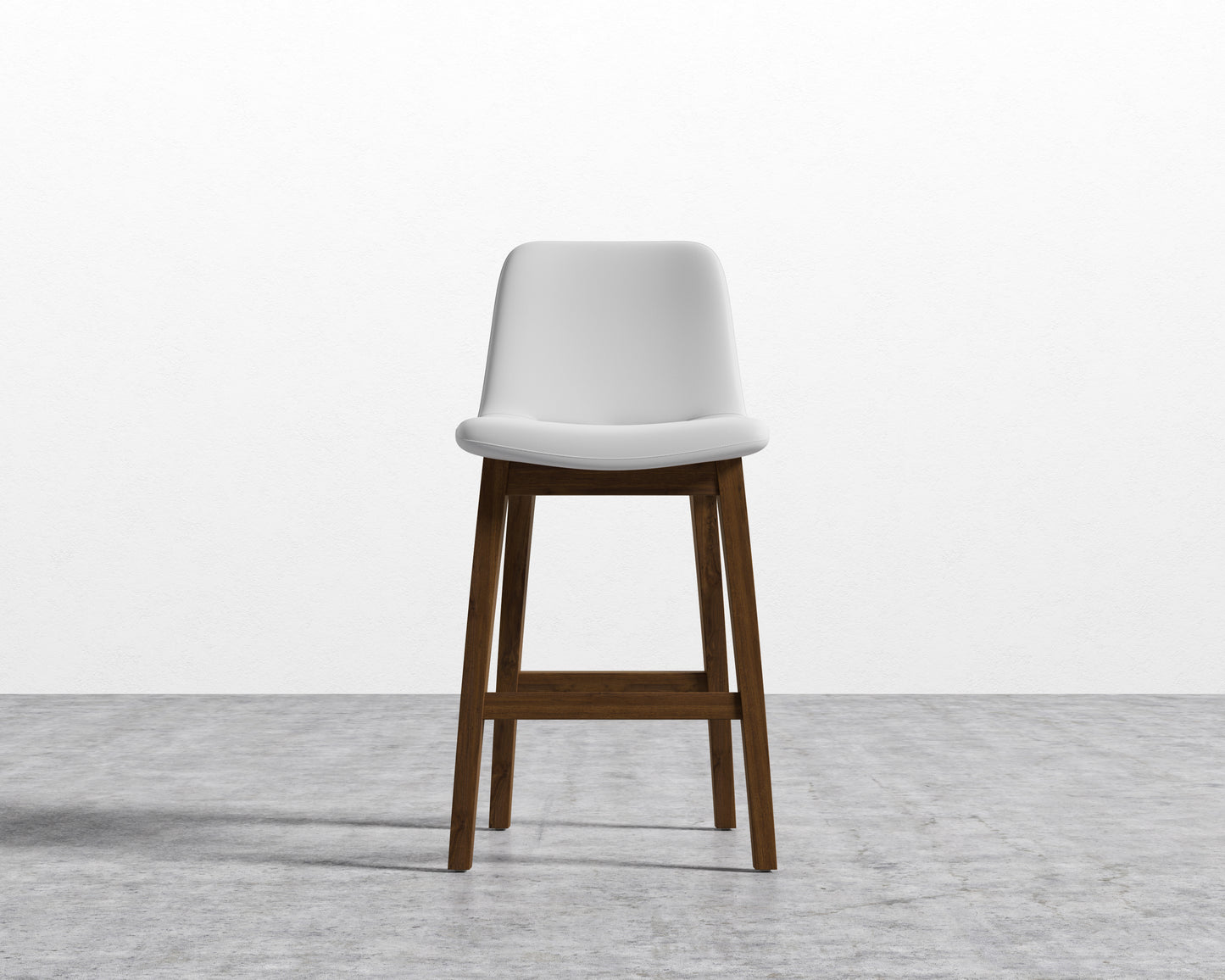 Aubrey Counter Stool - Monaco White -  Walnut Stain