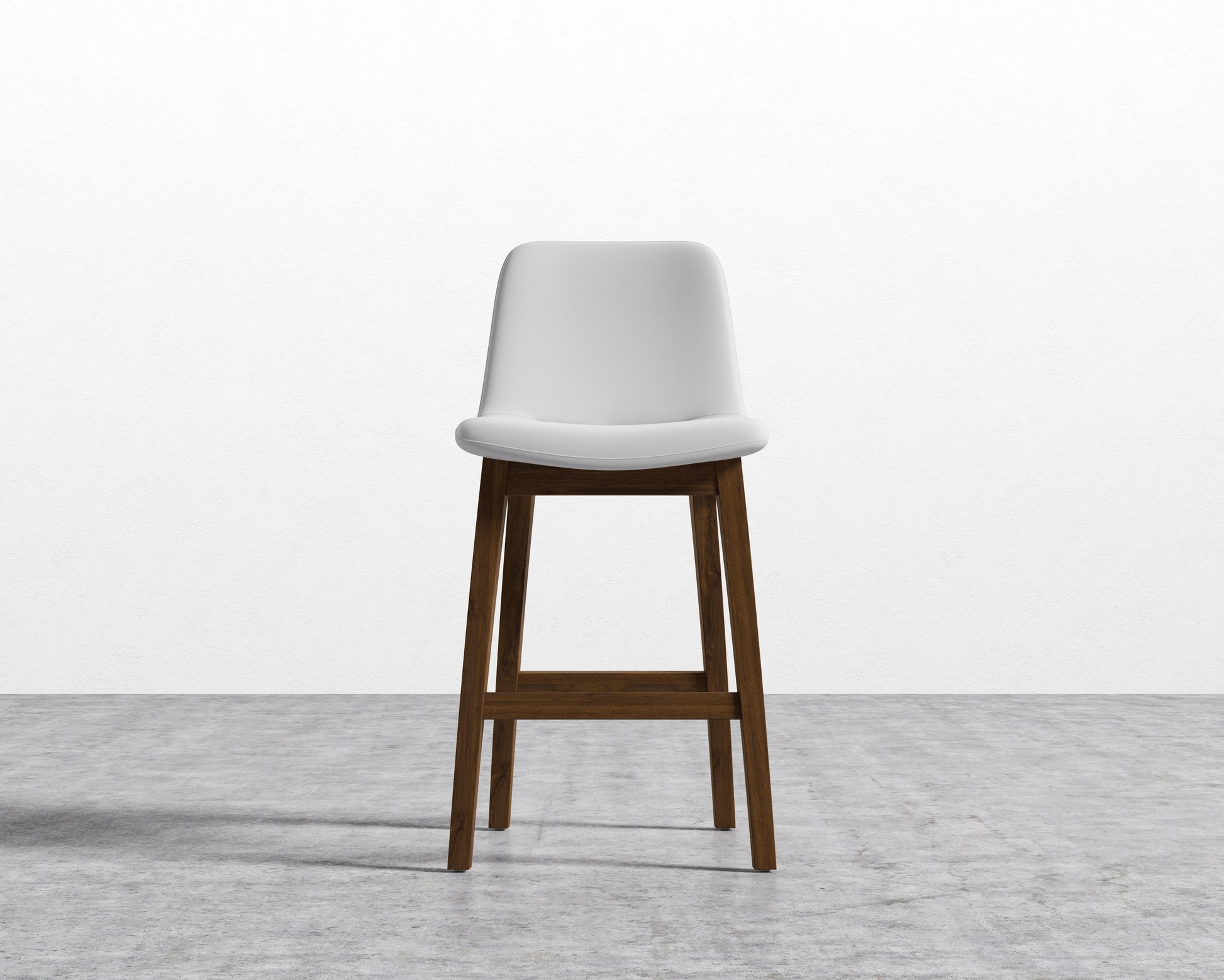 Aubrey Counter Stool - Monaco White -  Walnut Stain