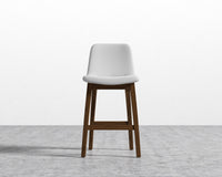 Aubrey Counter Stool - Monaco White -  Walnut Stain