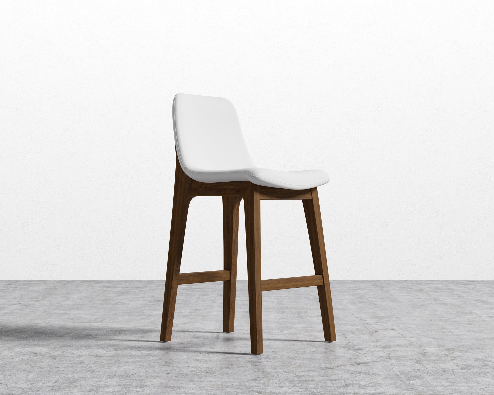Aubrey Counter Stool - Monaco White -  Walnut Stain