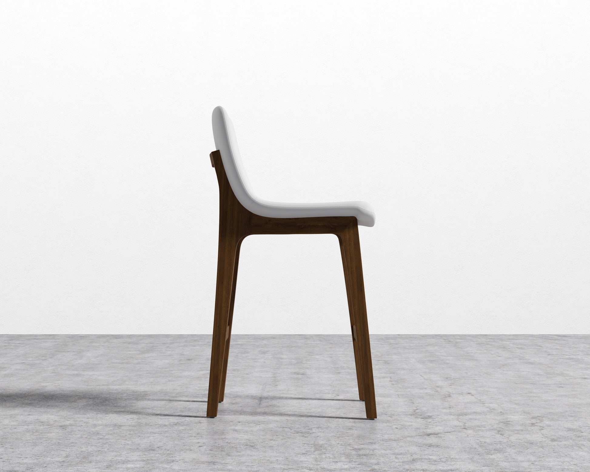 Aubrey Counter Stool - Monaco White -  Walnut Stain