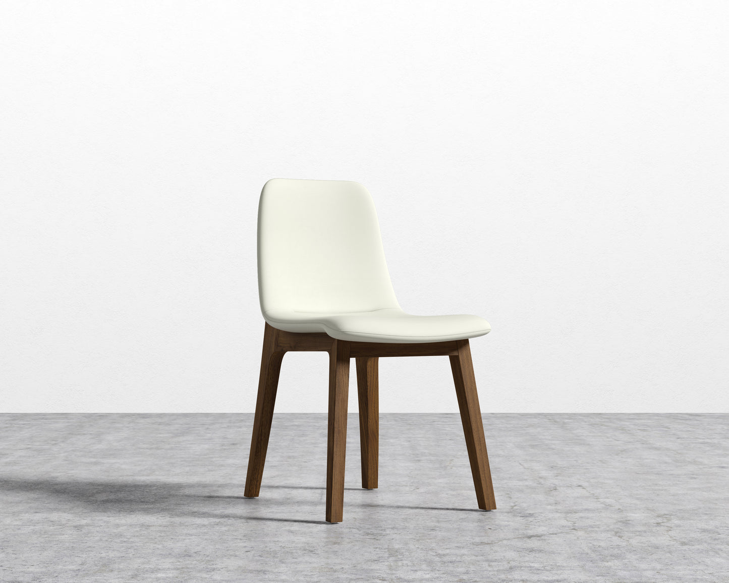 Aubrey Side Chair - PU Leather - Monaco Cream - Walnut Stain