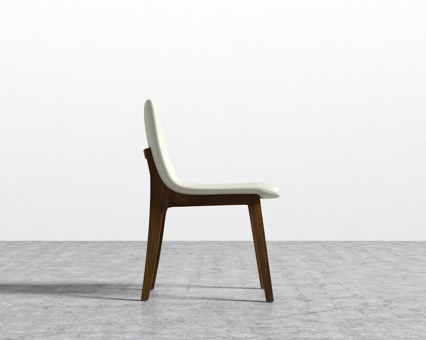 Aubrey Side Chair - PU Leather - Monaco Cream - Walnut Stain