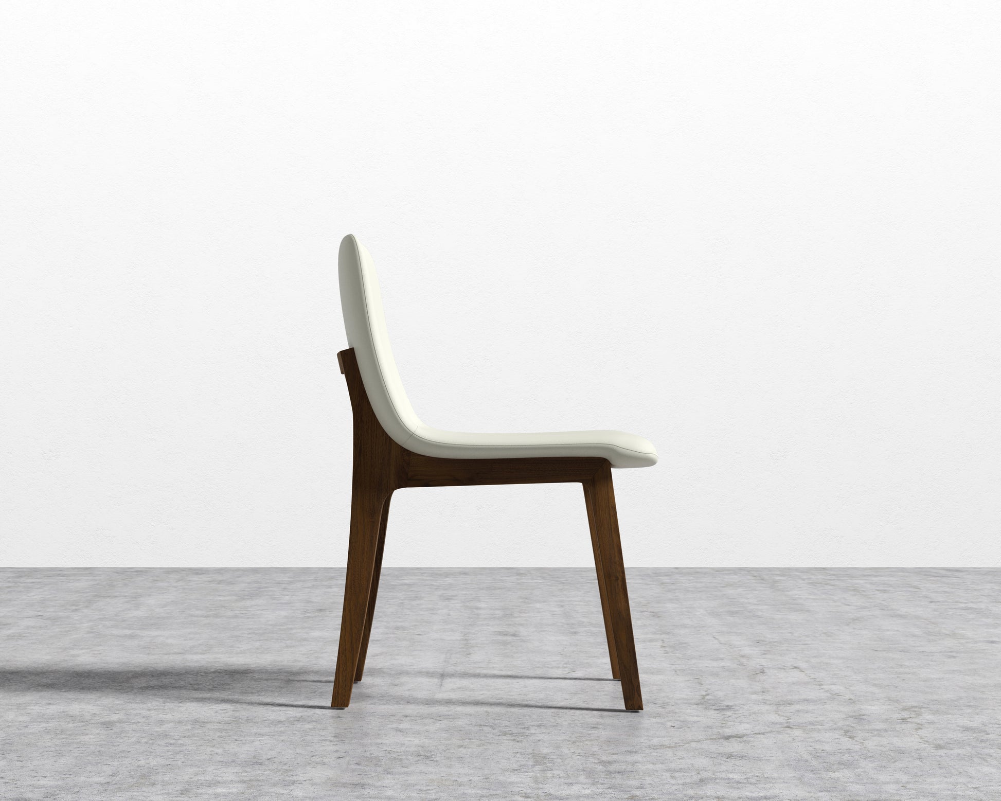 Aubrey Side Chair - PU Leather - Monaco Cream - Walnut Stain