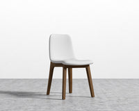 Aubrey Side Chair - PU Leather - Monaco White - Walnut Stain