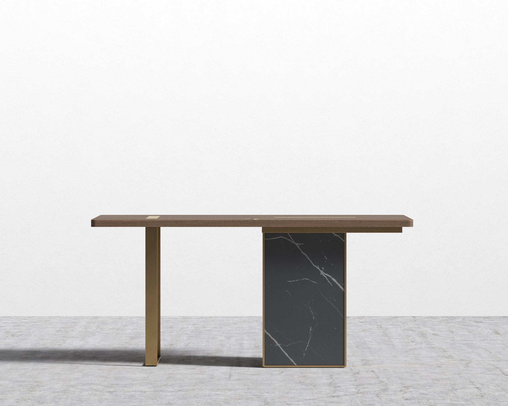 Augustus Desk - 63in - Walnut Top - Black Pietra Ceramic