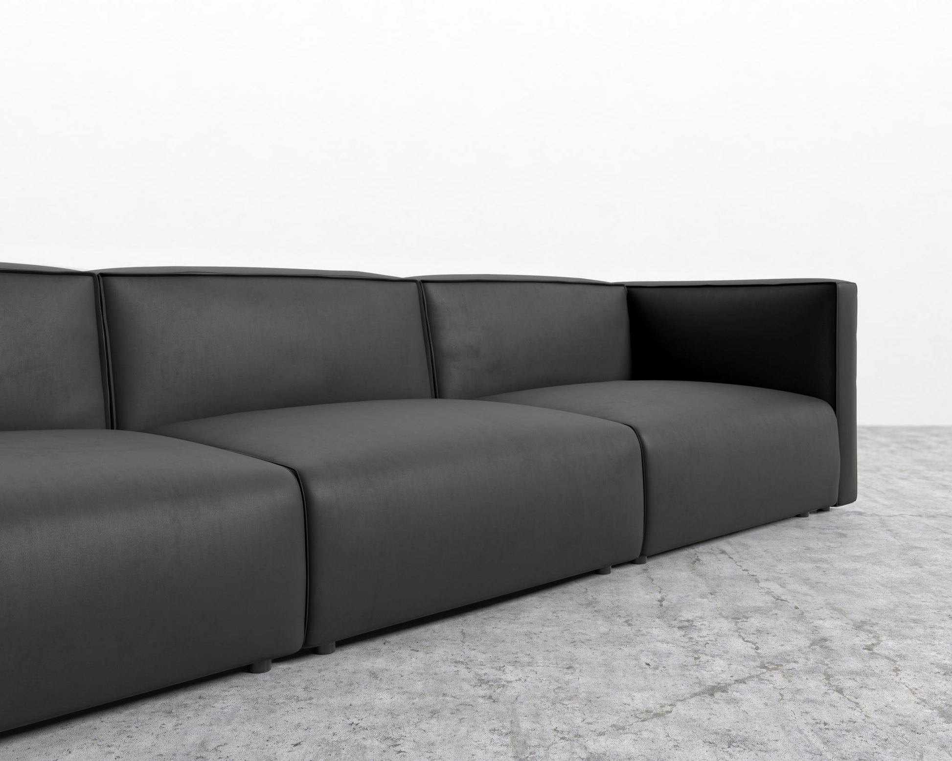 Arya Modular Sectional - Trento Microfiber Leather - Trento Jet Black