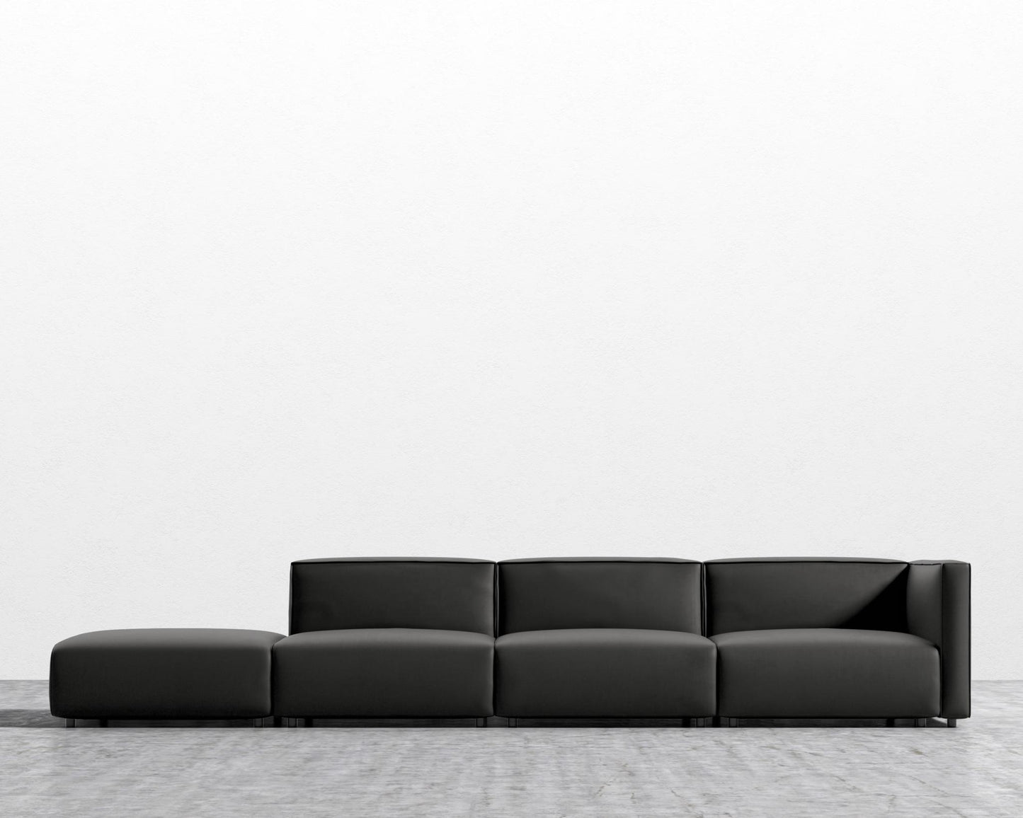 Arya Modular Sectional - Trento Microfiber Leather - Trento Jet Black