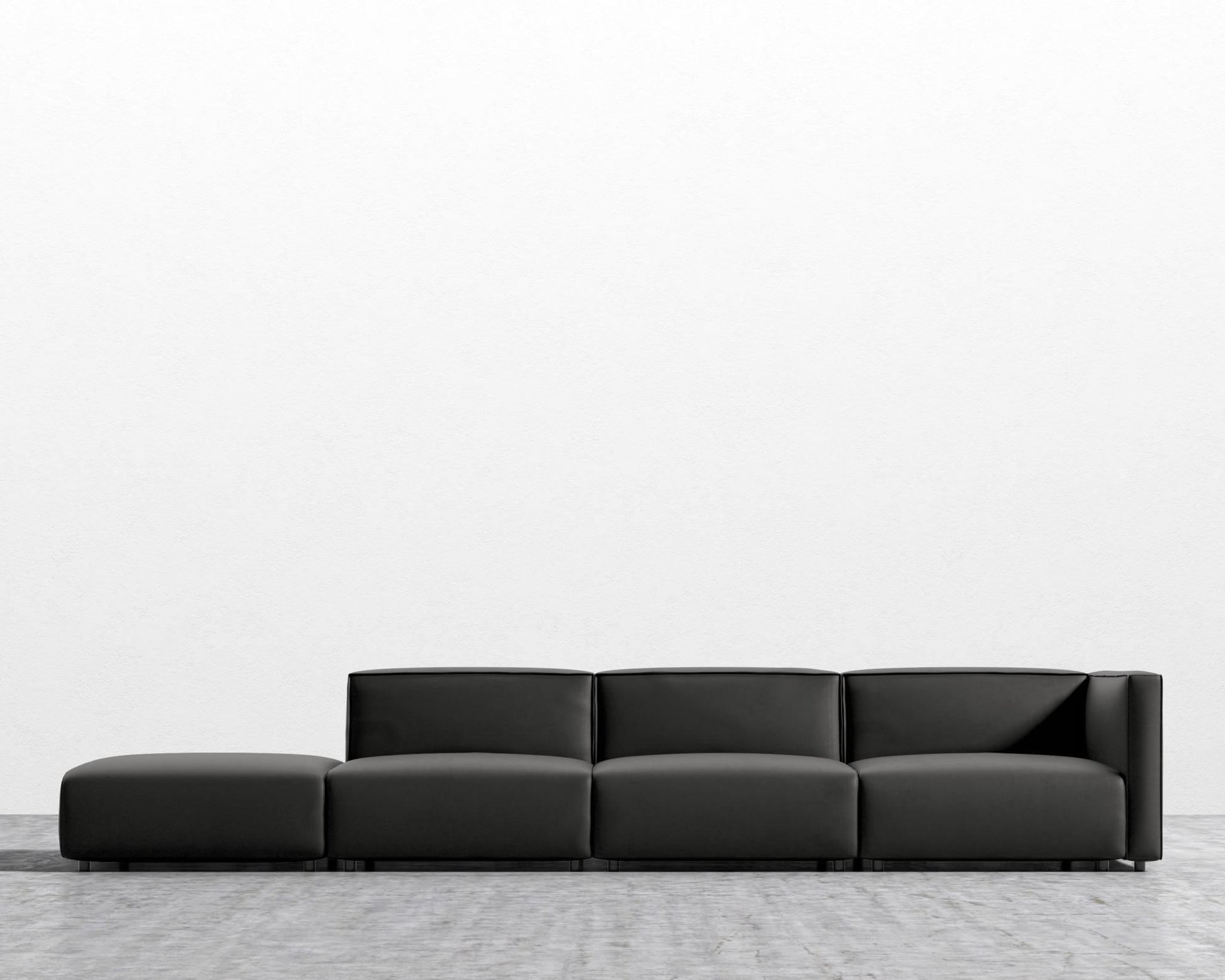 Arya Modular Sectional - Trento Microfiber Leather - Trento Jet Black
