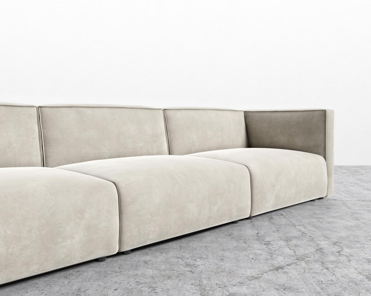 Arya Modular Sectional - Venice Vegan Suede - Latte
