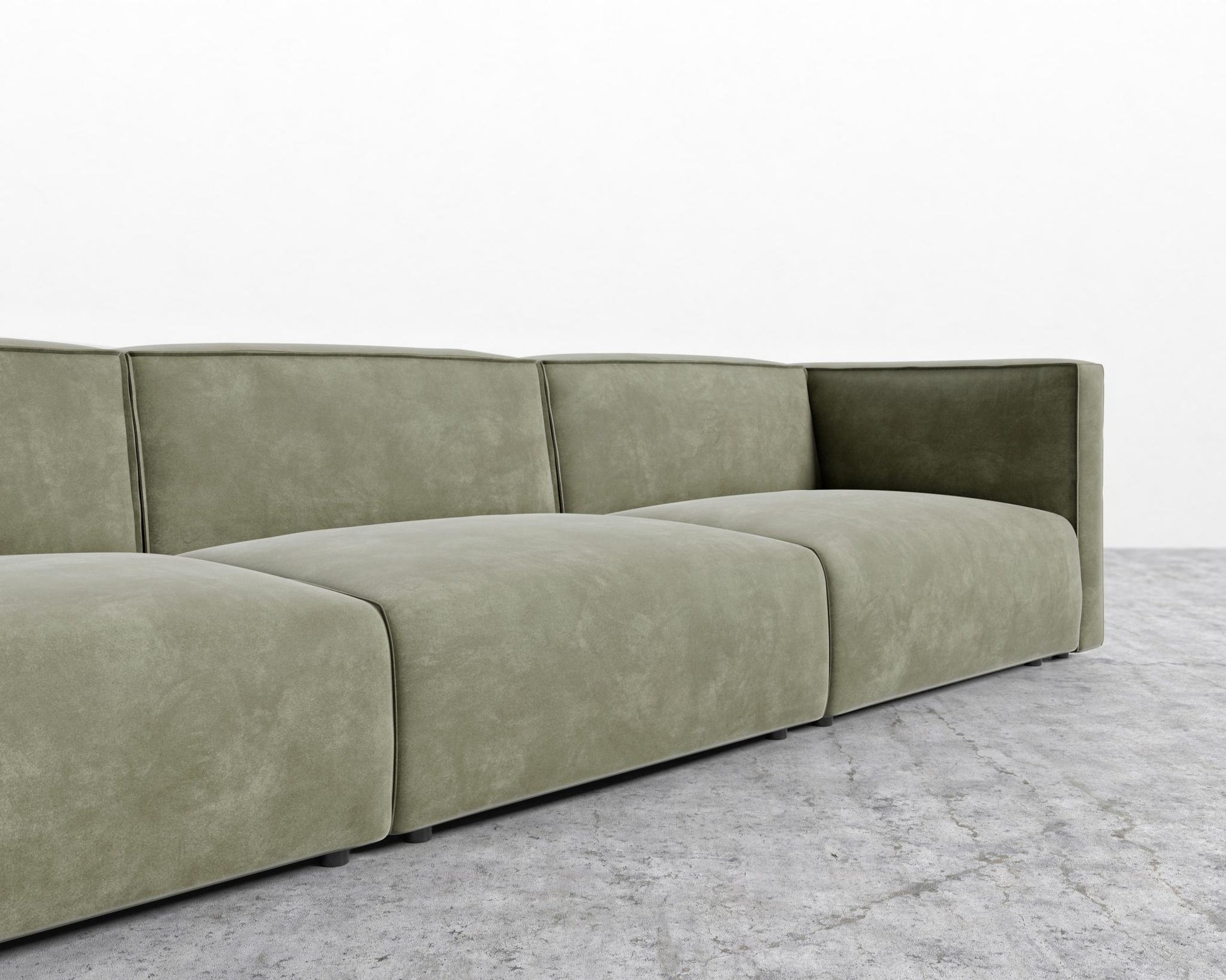 Arya Modular Sectional - Venice Vegan Suede - Sage