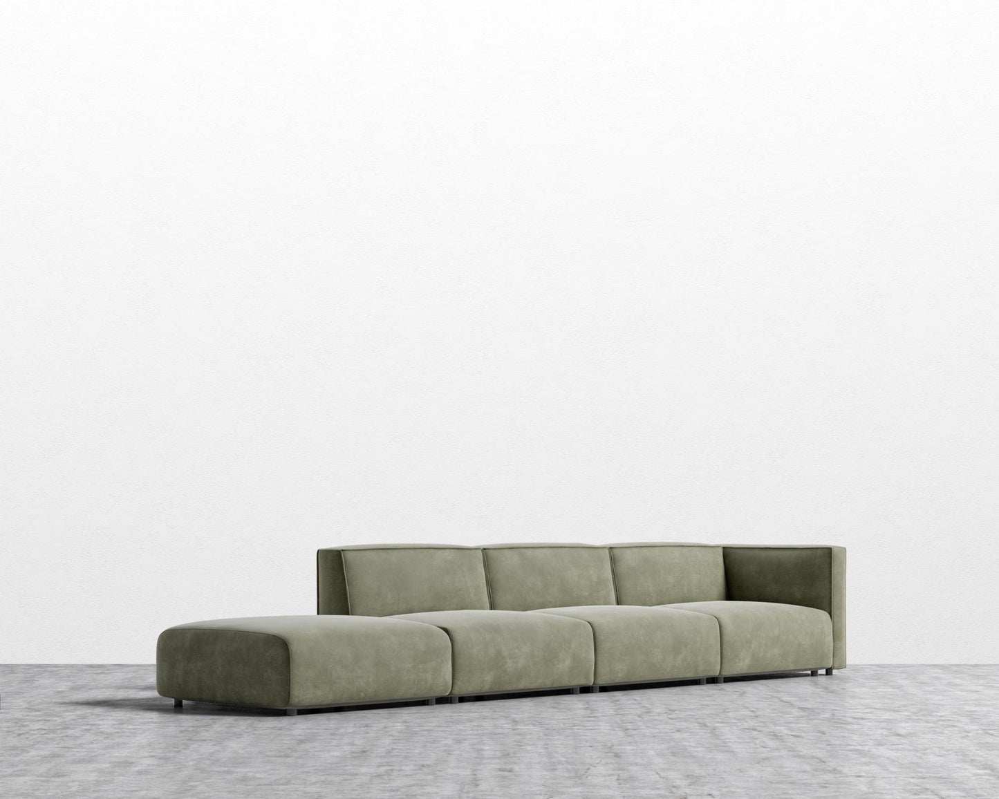 Arya Modular Sectional - Venice Vegan Suede - Sage