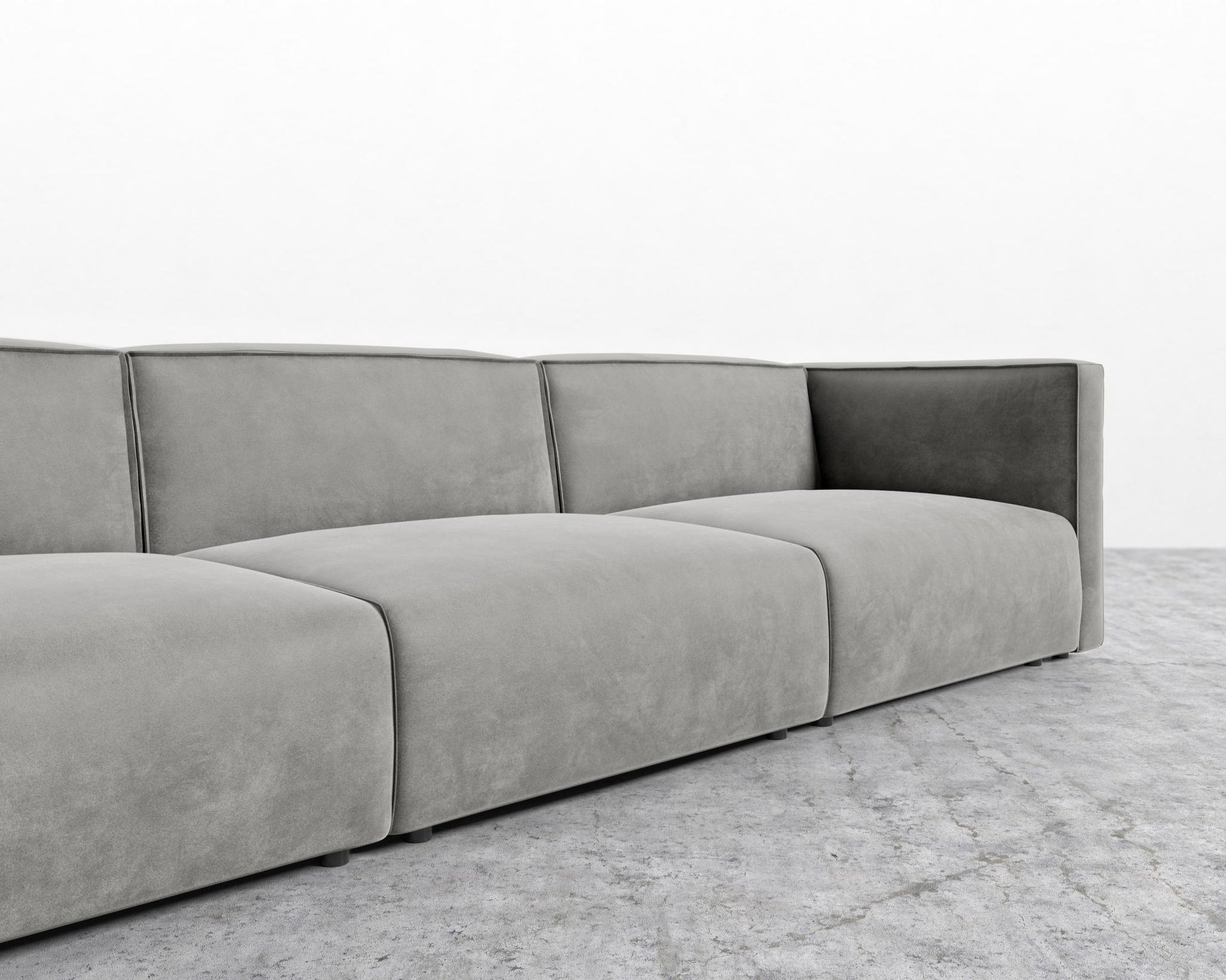 Arya Modular Sectional - Venice Vegan Suede - Strato