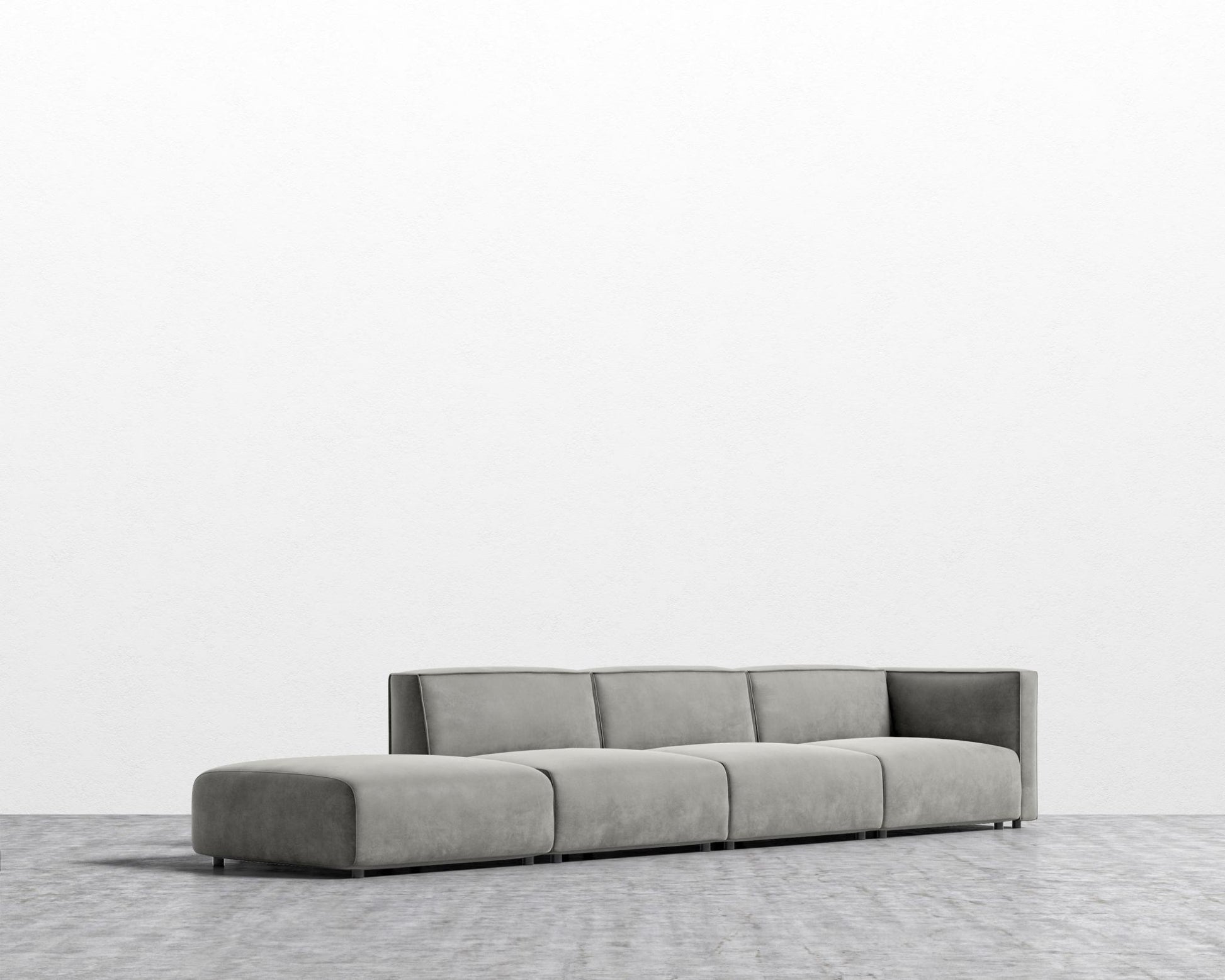 Arya Modular Sectional - Venice Vegan Suede - Strato