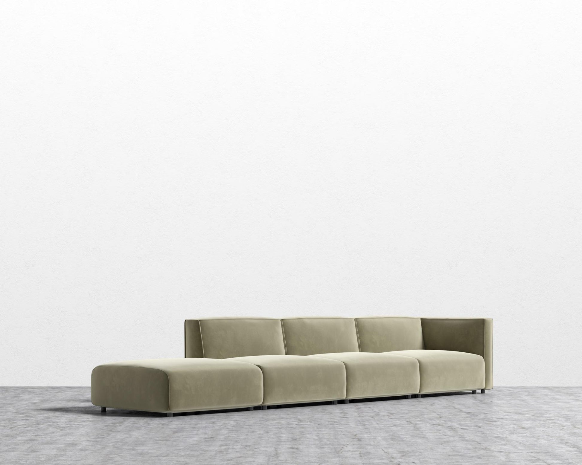 Arya Modular Sectional - Plush Velvet - Olive Green