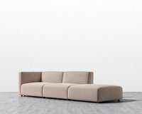 Arya Modular Sofa with Open End - Plush Velvet - Blush