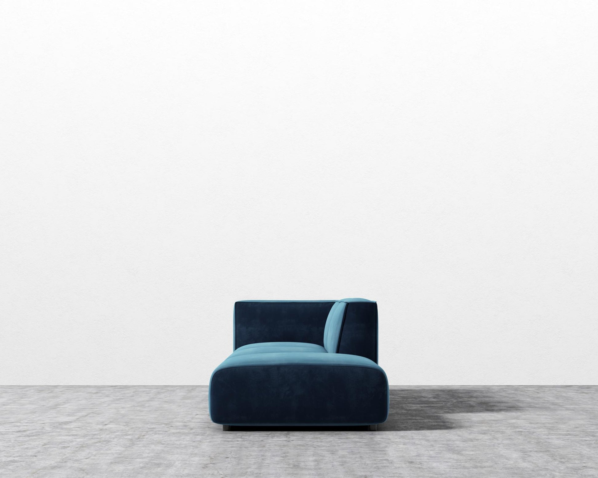 Arya Modular Sofa with Open End - Plush Velvet - Cobalt