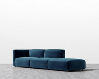Arya Modular Sofa with Open End - Plush Velvet - Cobalt