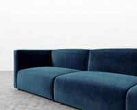 Arya Modular Sofa with Open End - Plush Velvet - Cobalt