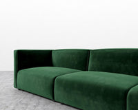 Arya Modular Sofa with Open End - Plush Velvet - Moss