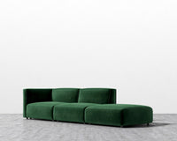 Arya Modular Sofa with Open End - Plush Velvet - Moss