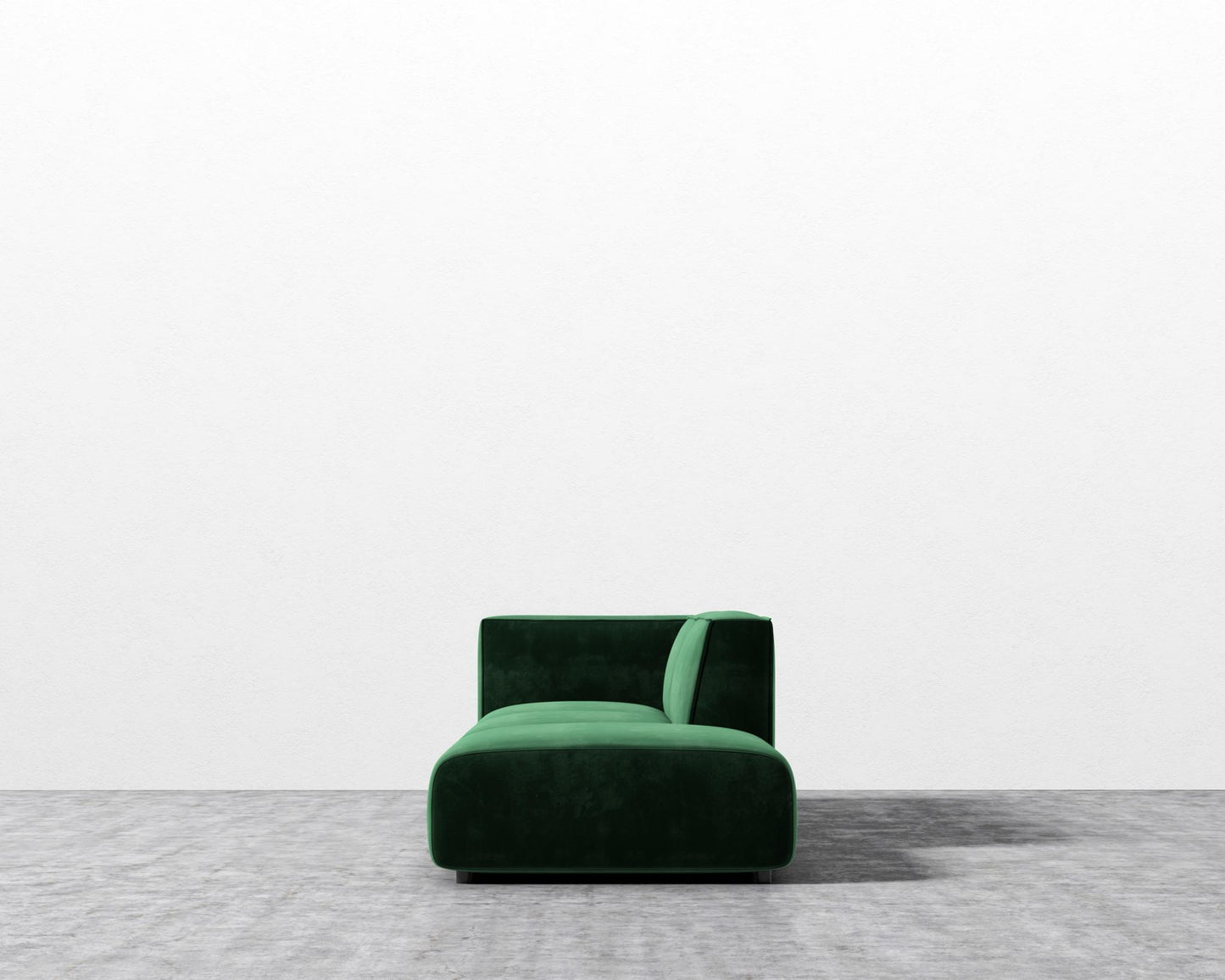 Arya Modular Sofa with Open End - Plush Velvet - Moss
