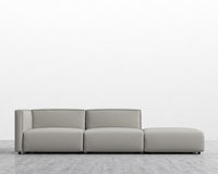 Arya Modular Sofa with Open End - Microfiber Leather - Taupe