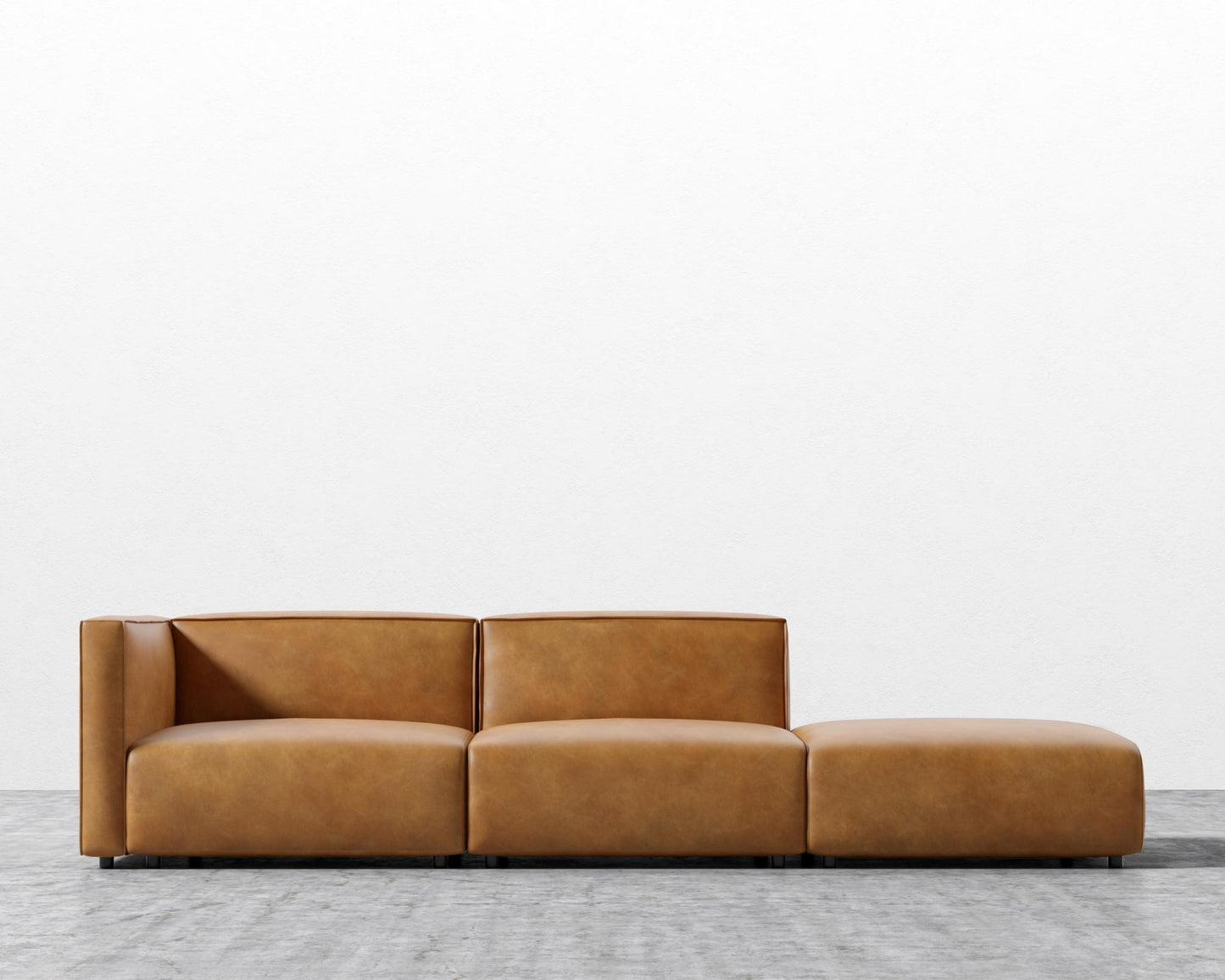 Arya Modular Sofa with Open End - Trento Microfiber Leather - Trento Morocco