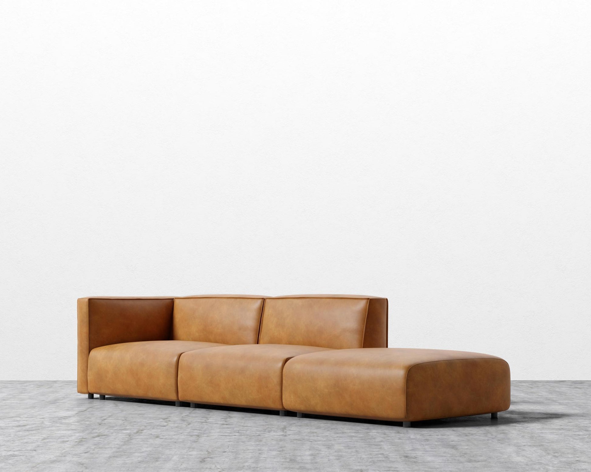 Arya Modular Sofa with Open End - Trento Microfiber Leather - Trento Morocco