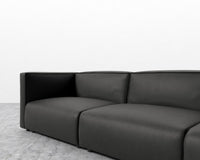 Arya Modular Sofa with Open End - Trento Microfiber Leather - Trento Jet Black
