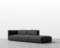 Arya Modular Sofa with Open End - Trento Microfiber Leather - Trento Jet Black