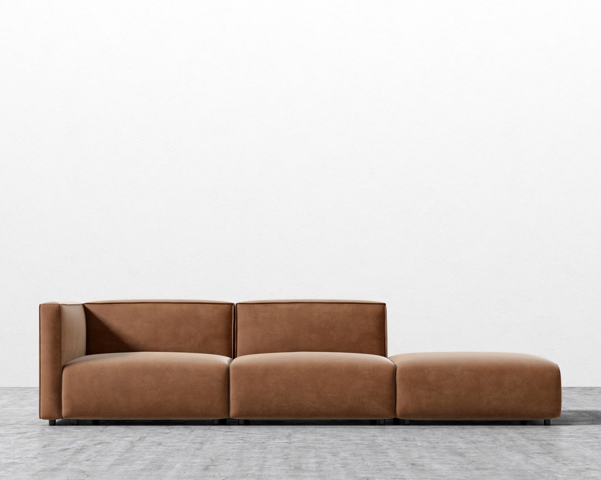 Arya Modular Sofa with Open End - Venice Vegan Suede - Cider