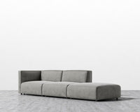 Arya Modular Sofa with Open End - Venice Vegan Suede - Strato