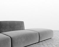 Arya Modular Sofa with Open End - Plush Velvet - Glacier Grey