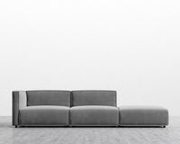 Arya Modular Sofa with Open End - Plush Velvet - Glacier Grey
