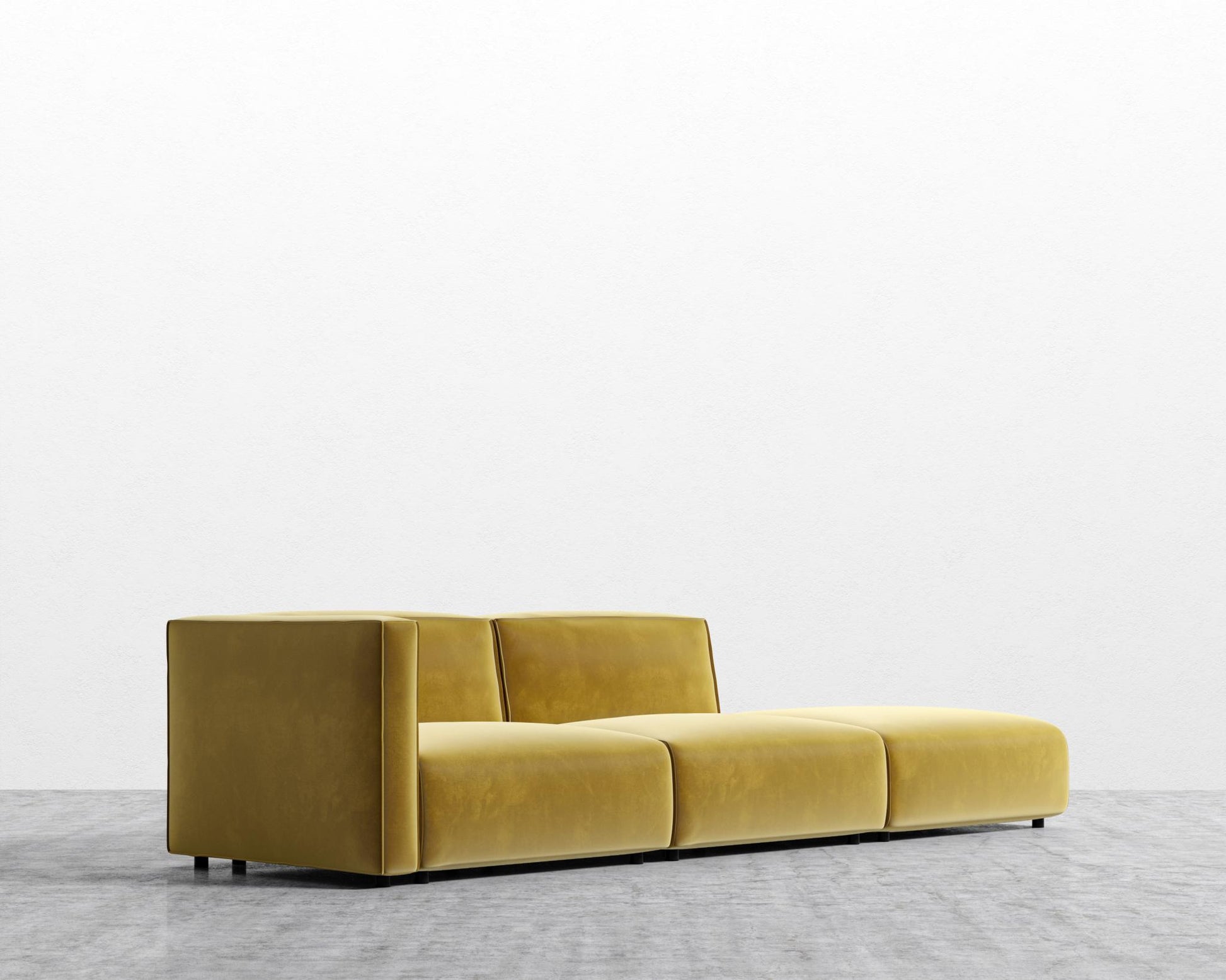 Arya Modular Sofa with Open End - Plush Velvet - Golden Beryl