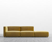 Arya Modular Sofa with Open End - Plush Velvet - Golden Beryl