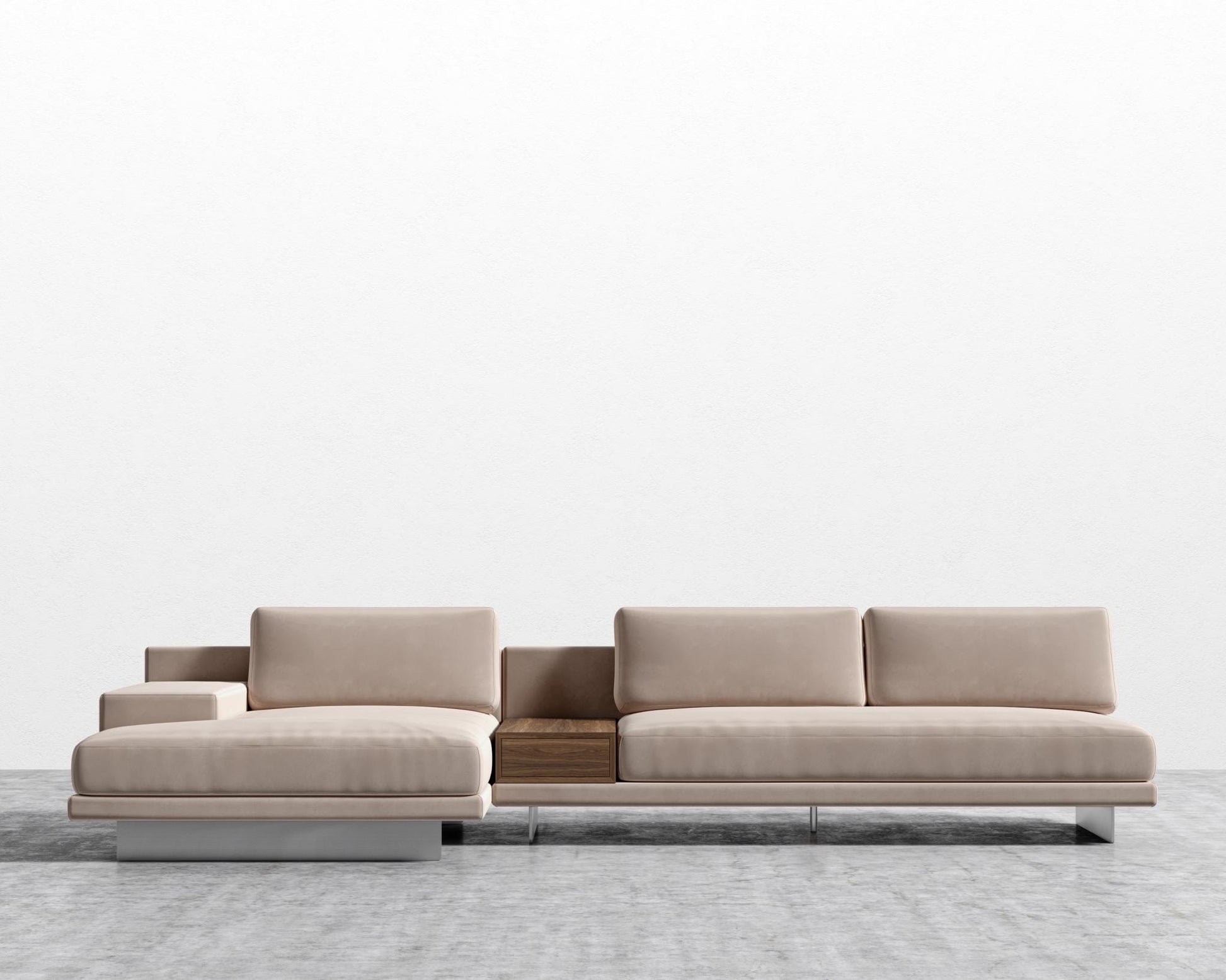 Dresden Sectional Sofa - Plush Velvet - Blush