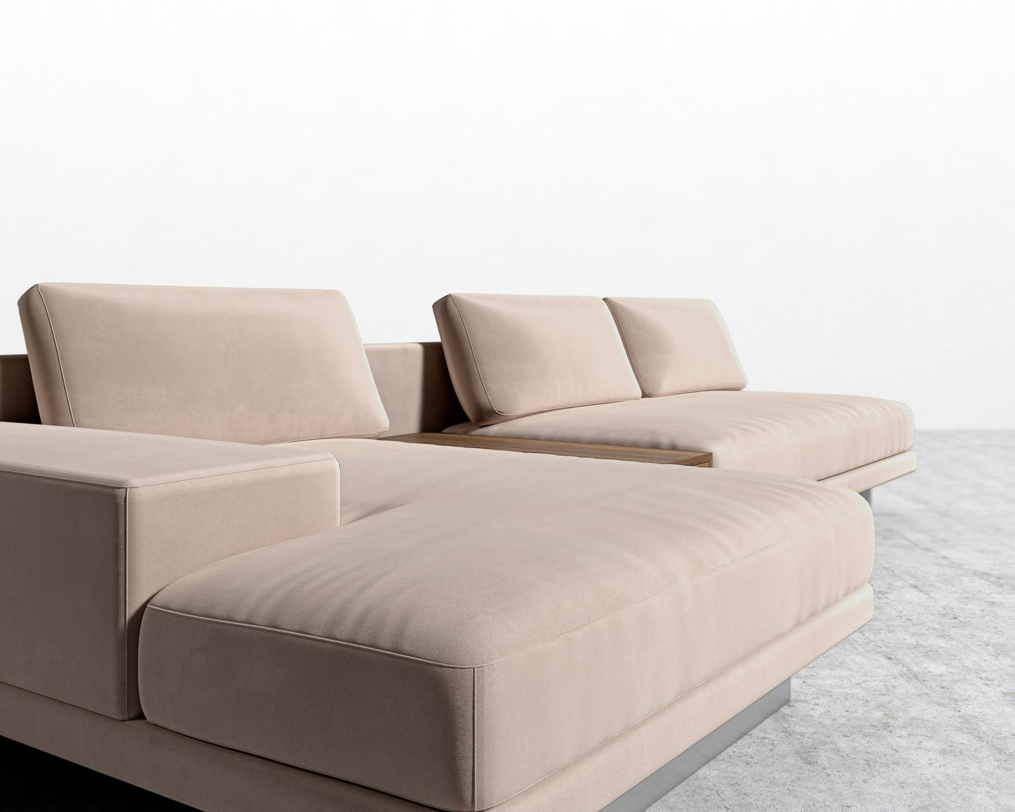 Dresden Sectional Sofa - Plush Velvet - Blush