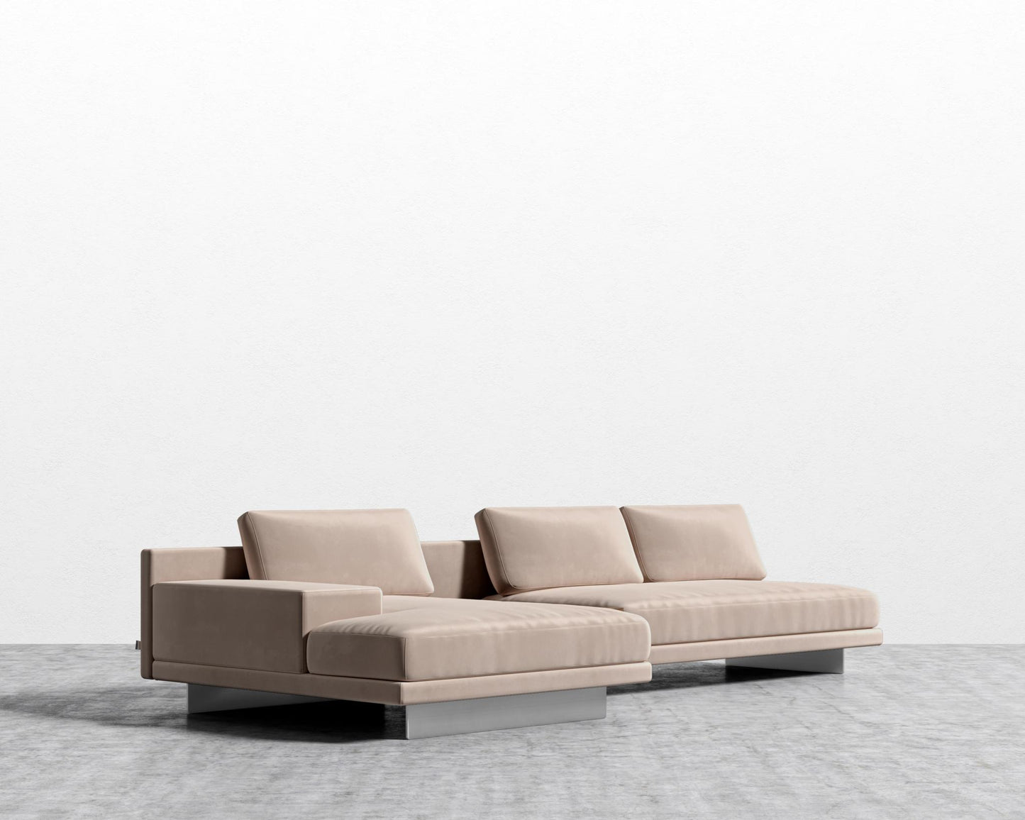 Dresden Sectional Sofa - Plush Velvet - Blush