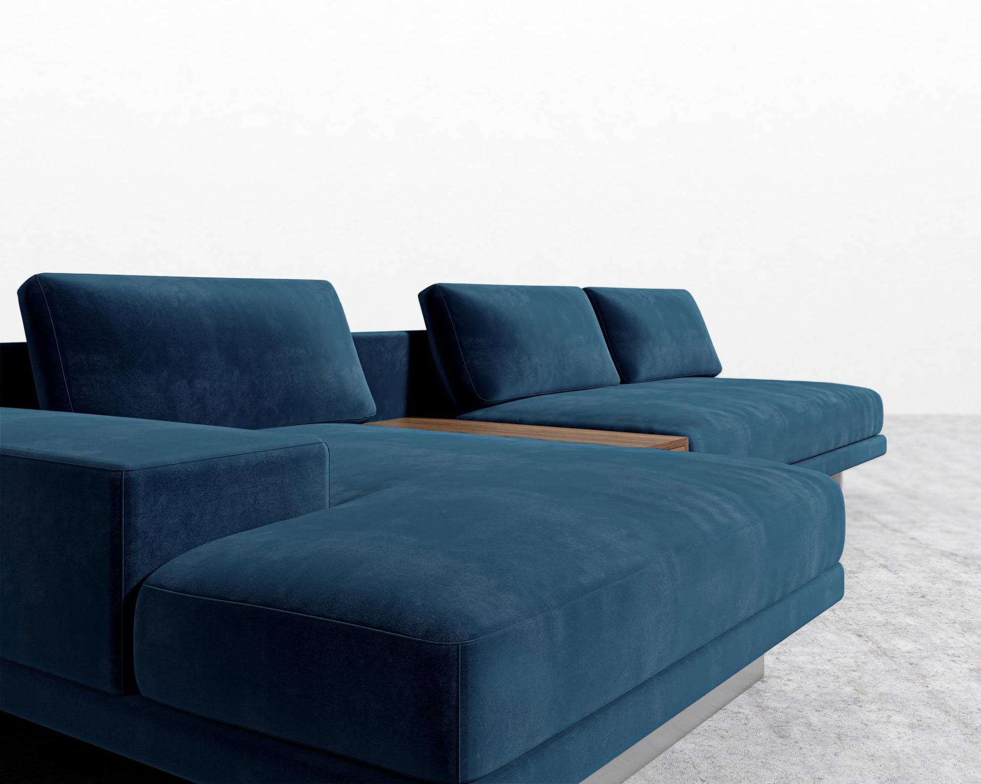 Dresden Sectional Sofa - Plush Velvet - Cobalt