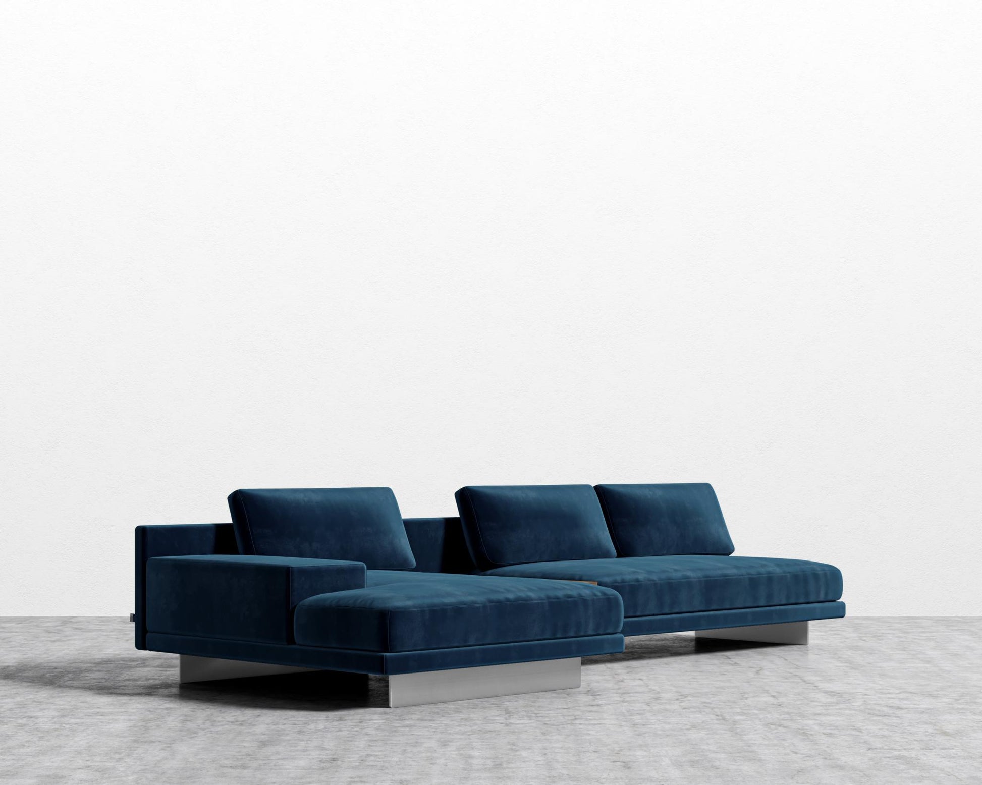 Dresden Sectional Sofa - Plush Velvet - Cobalt