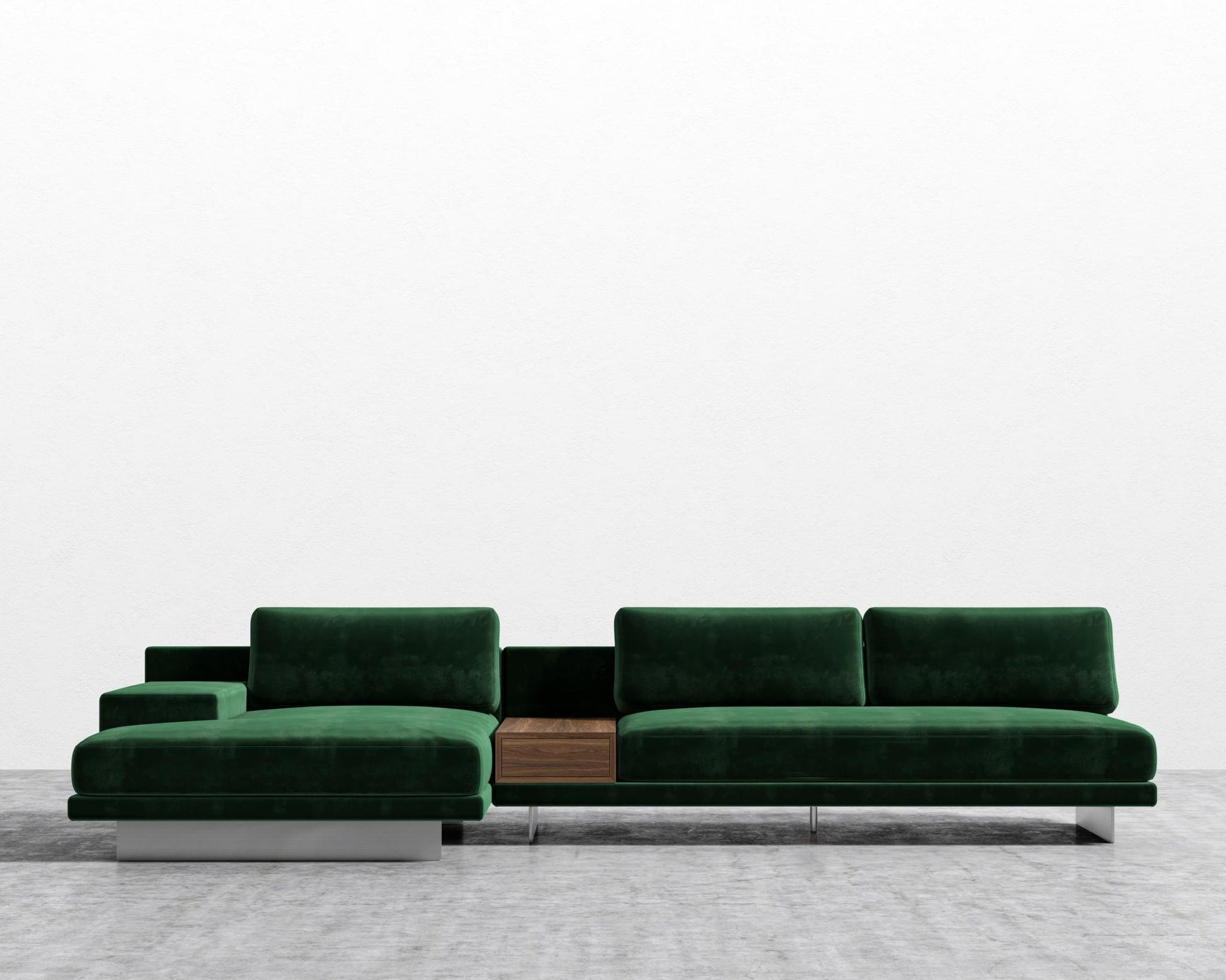Dresden Sectional Sofa - Plush Velvet - Moss